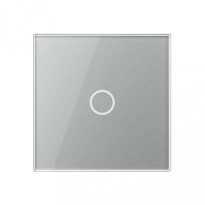 Intrerupator Touch Techstar®, Sticla Securizata, Design Modern, Iluminare LED, 1 Faza, Gri - 2 | YEO
