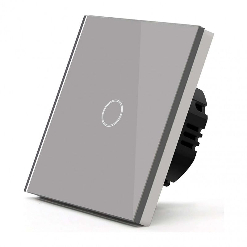 Intrerupator Touch Techstar®, Sticla Securizata, Design Modern, Iluminare LED, 1 Faza, Gri - 4 | YEO