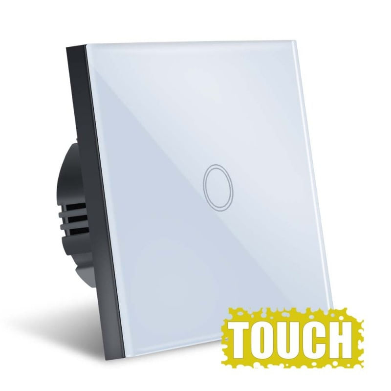 Intrerupator Touch Techstar®, Sticla Securizata, Design Modern, Iluminare LED, 1 Faza, Alb - 2 | YEO