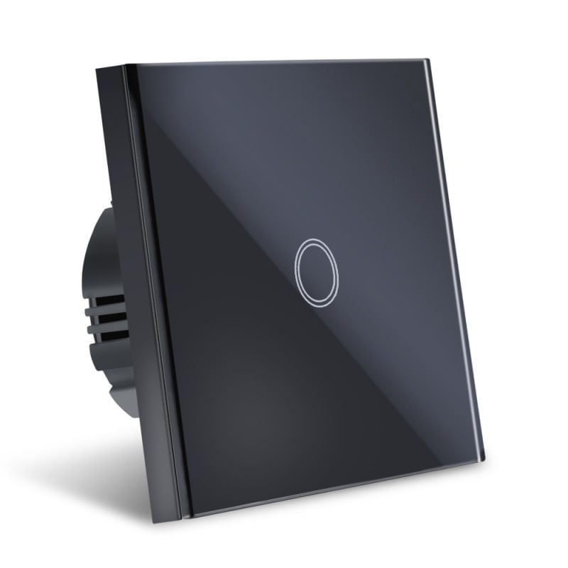 Intrerupator Touch Techstar®, Sticla Securizata, Design Modern, Iluminare LED, 1 Faza, Negru - 4 | YEO