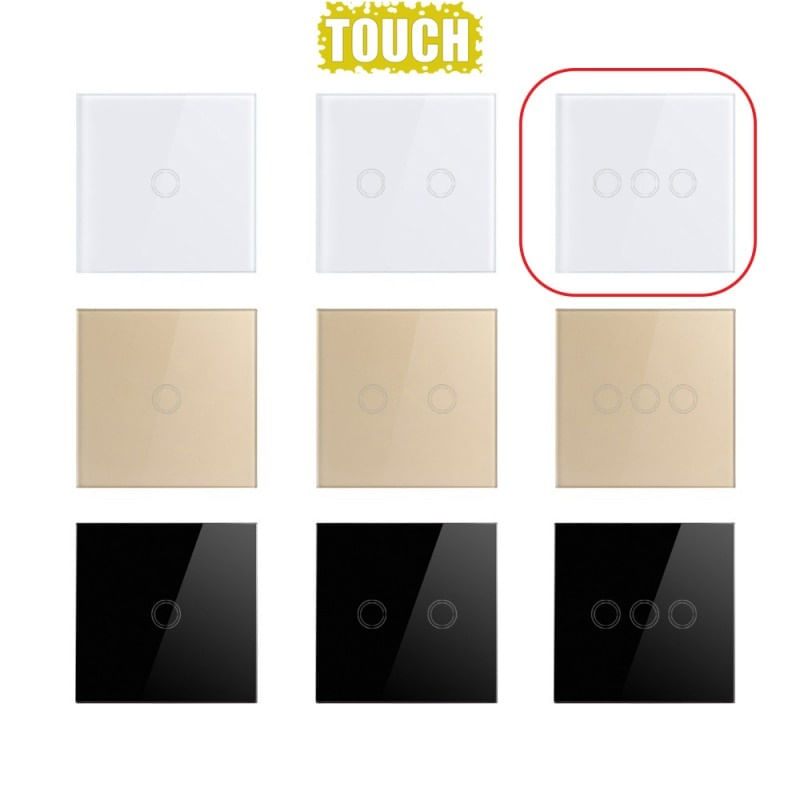 Intrerupator Touch Techstar®, Sticla Securizata, Design Modern, Iluminare LED, 3 Faze, Alb - 3 | YEO