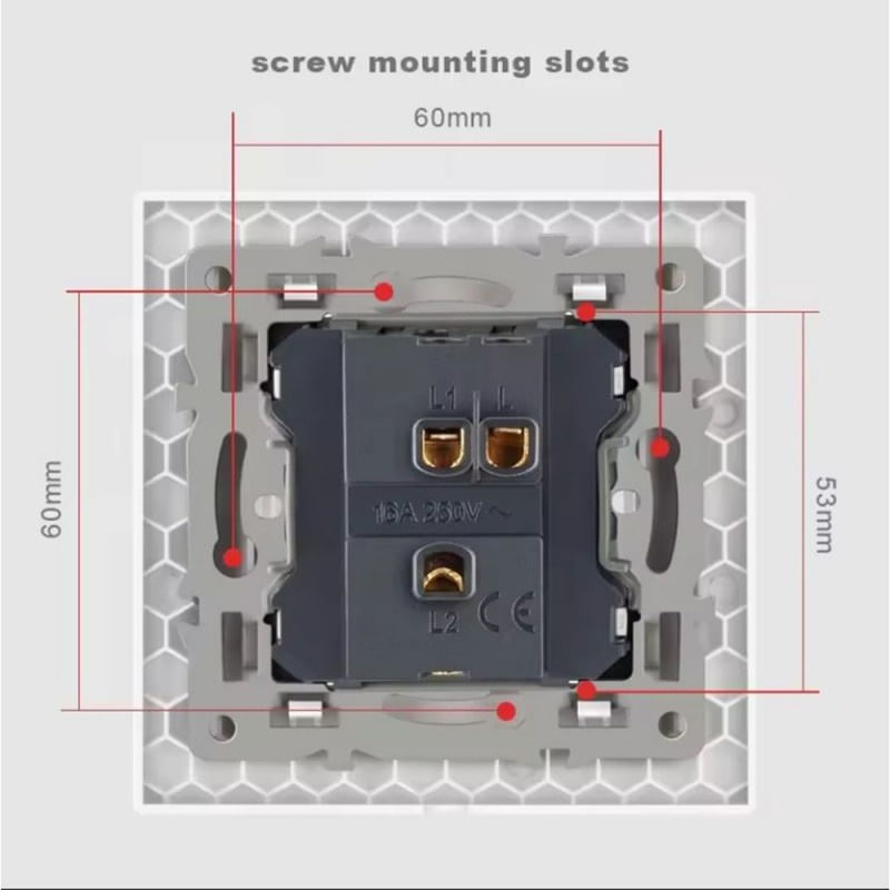 Intrerupator Cap Scara Cu Panou Din Sticla Securizata Techstar® TGS 01, 220V, 16A, 86 X 86 Mm, Alb, cu 1 Modul - 2 | YEO