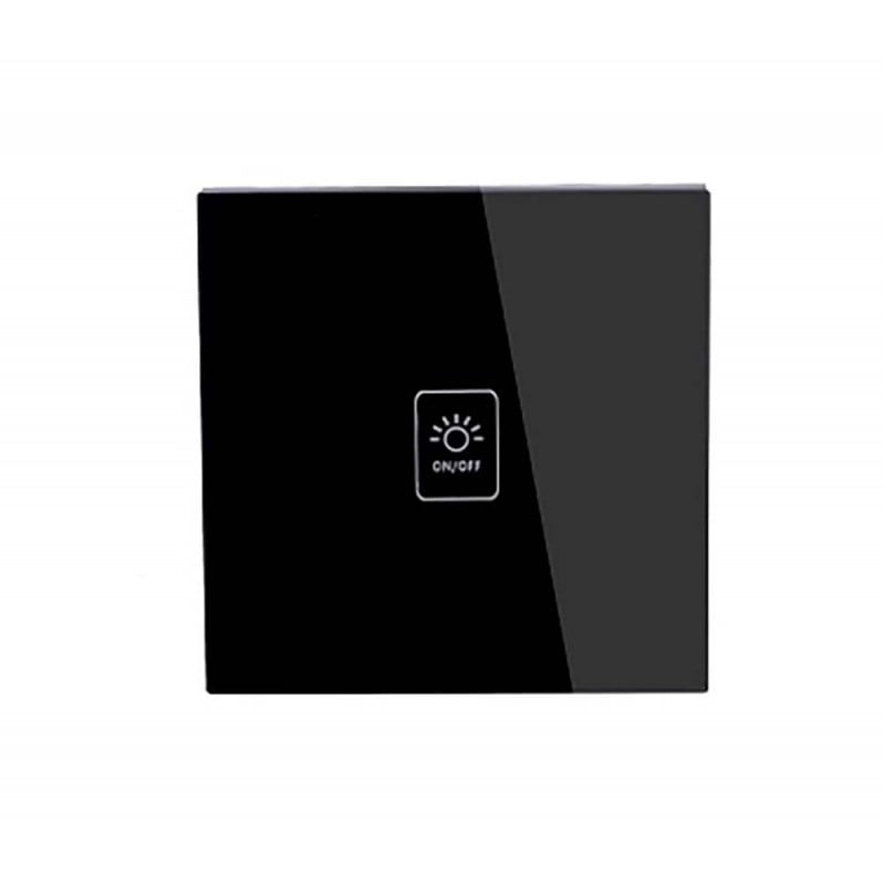 Intrerupator Touch Techstar® TG02, Sticla Securizata, Design Modern, Iluminare LED, 1 Faza, Negru - 2 | YEO