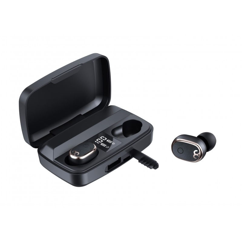 Casti Smart Techstar® TWS S17S , Wireless, Bluetooth V5.0, HD Audio, Touch, IPX4, iOS, Android, 1500mAh, Type-C, Negru