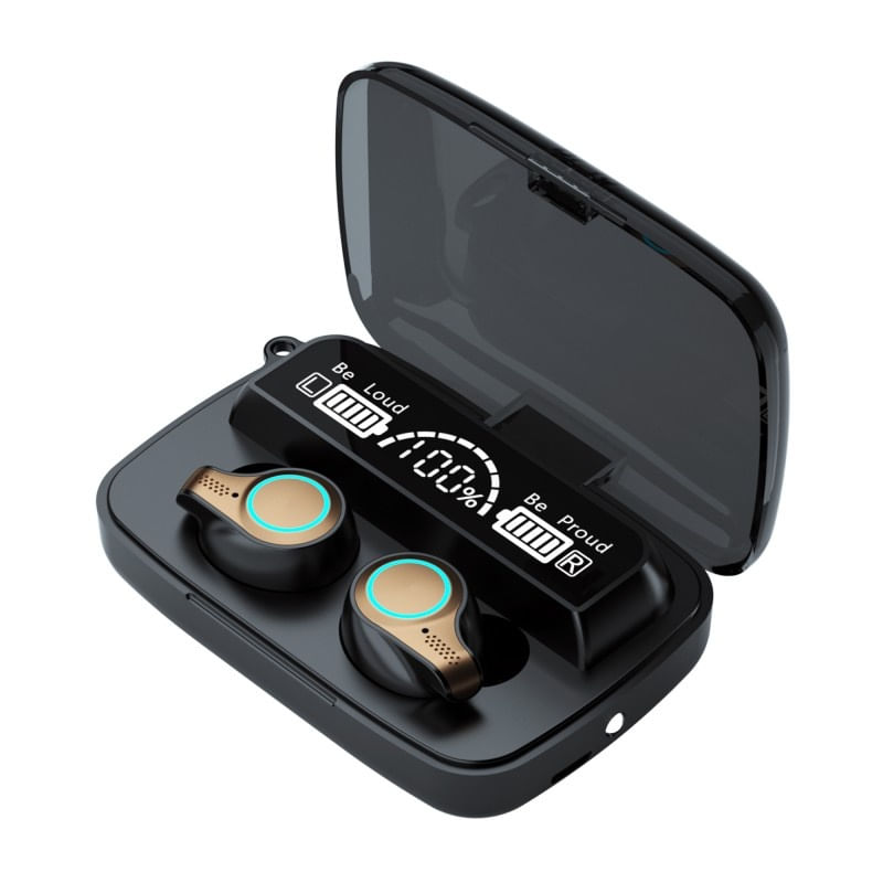 Casti Smart Techstar® M18, Wireless, Bluetooth V5.1, Touch, Display Digital, 2000mAh, pentru iPhone Xiaomi Huawei