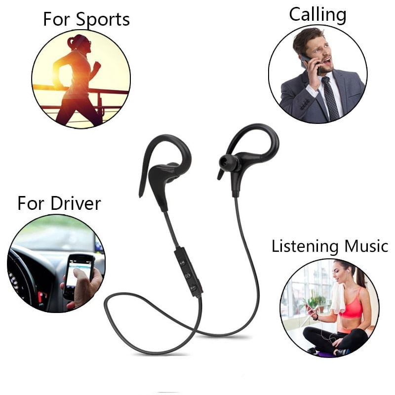 Casti Wireless Techstar® BT200, Bluetooth 4.1 ,HD Audio, Rezistente la Transpiratie, Comenzi pe Fir, Negru - 2 | YEO