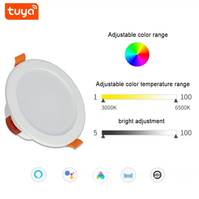 Spot Led RGB inteligent Techstar® ,5W, 2700-6500K, Control vocal, compatibil cu Amazon Alexa si Google Home, WiFi 2 - 4 | YEO