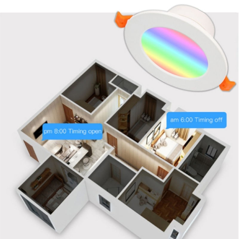 Spot Led RGB inteligent Techstar® ,5W, 2700-6500K, Control vocal, compatibil cu Amazon Alexa si Google Home, WiFi 2