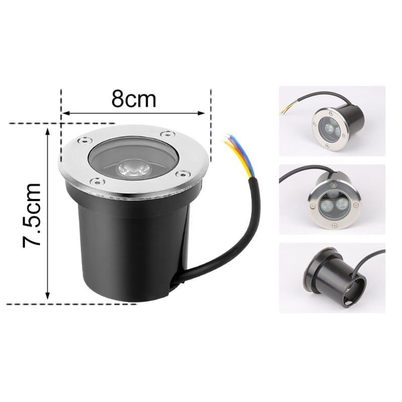 Spot LED Pentru Exterior Techstar® CMJ-DMD-001, Putere 3W, Incastrabil, Culoare Lumina 6000K, 270 lm, 7.5 x 8 Cm, IP