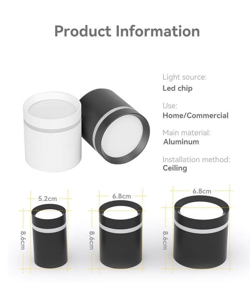 Aplica de Tavan Interior Techstar® 5W, Negru, 6500K, LED, IP44, Design Modern - 1 | YEO