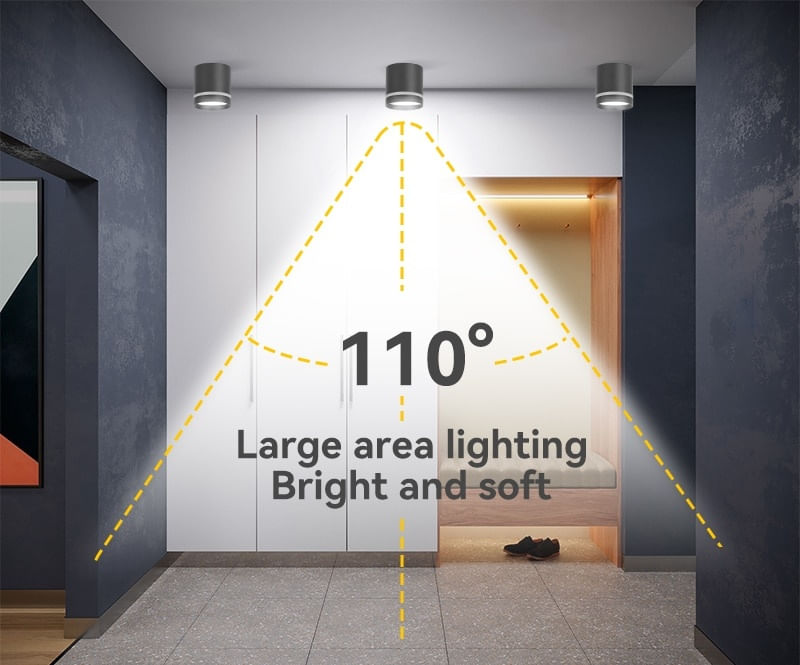 Aplica de Tavan Interior Techstar® 5W, Negru, 6500K, LED, IP44, Design Modern - 4 | YEO