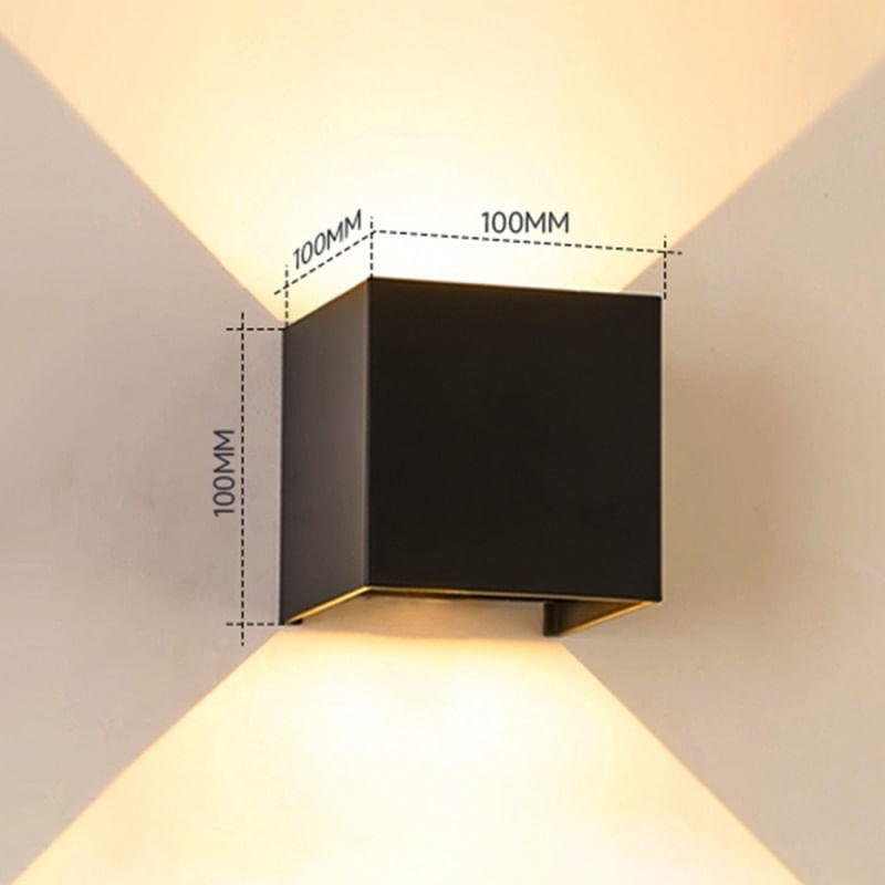 Aplica LED de perete Interior/Exterior Techstar®, Putere 6W, Culoare Lumina 6500K, 600 lm, 10x10 cm, IP 65, Negru - 3 | YEO