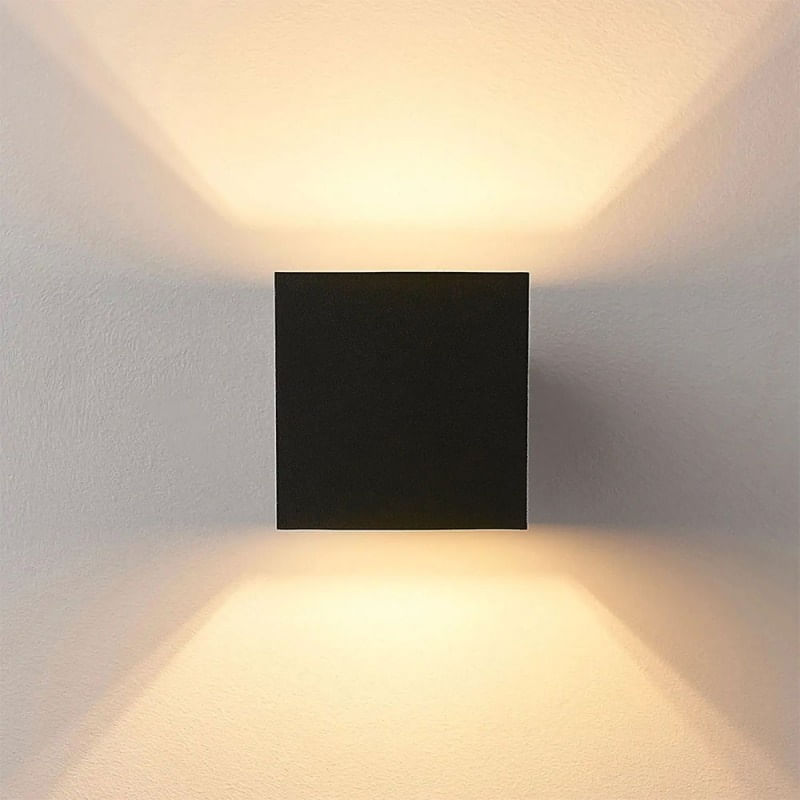 Aplica LED de perete Interior/Exterior Techstar®, Putere 10W, Culoare Lumina 3000K, 1100 lm, 10x10 cm, IP 65, Negru - 1 | YEO