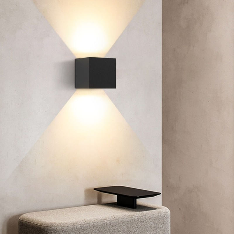 Aplica LED de perete Interior/Exterior Techstar®, Putere 10W, Culoare Lumina 3000K, 1100 lm, 10x10 cm, IP 65, Negru - 3 | YEO
