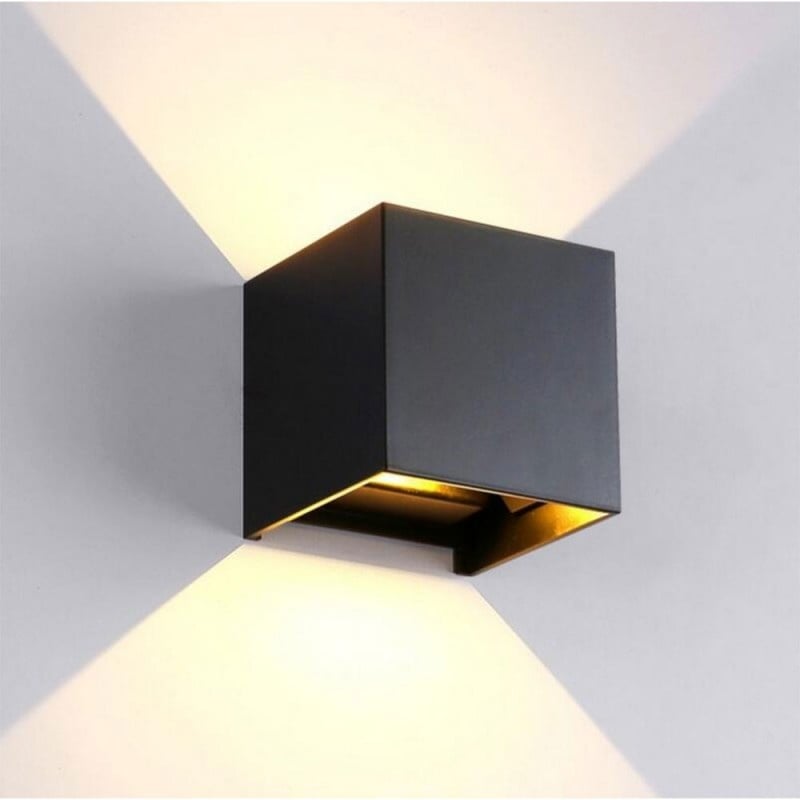Aplica LED de perete Interior/Exterior Techstar®, Putere 10W, Culoare Lumina 3000K, 1100 lm, 10x10 cm, IP 65, Negru - 4 | YEO