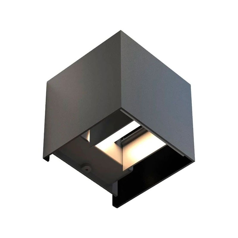 Aplica Exterior Techstar® LED Light CUBE , Putere 6W, Rezistenta la Apa si Praf, Alb Natural, 4000K, Aluminiu, Negru - 1 | YEO