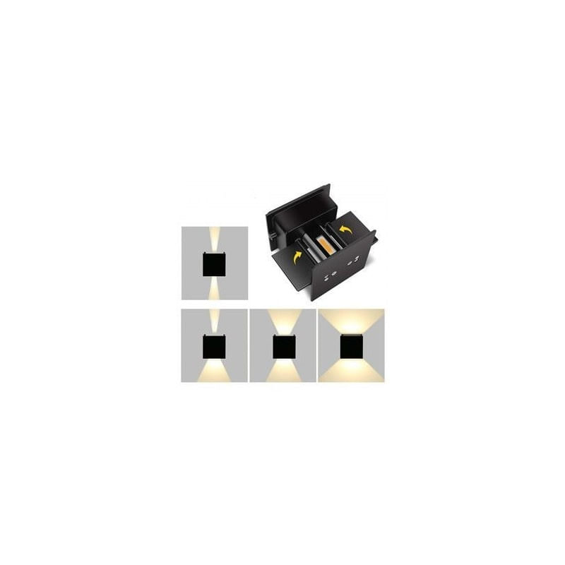 Aplica Exterior Techstar® LED Light CUBE , Putere 6W, Rezistenta la Apa si Praf, Alb Natural, 4000K, Aluminiu, Negru - 4 | YEO