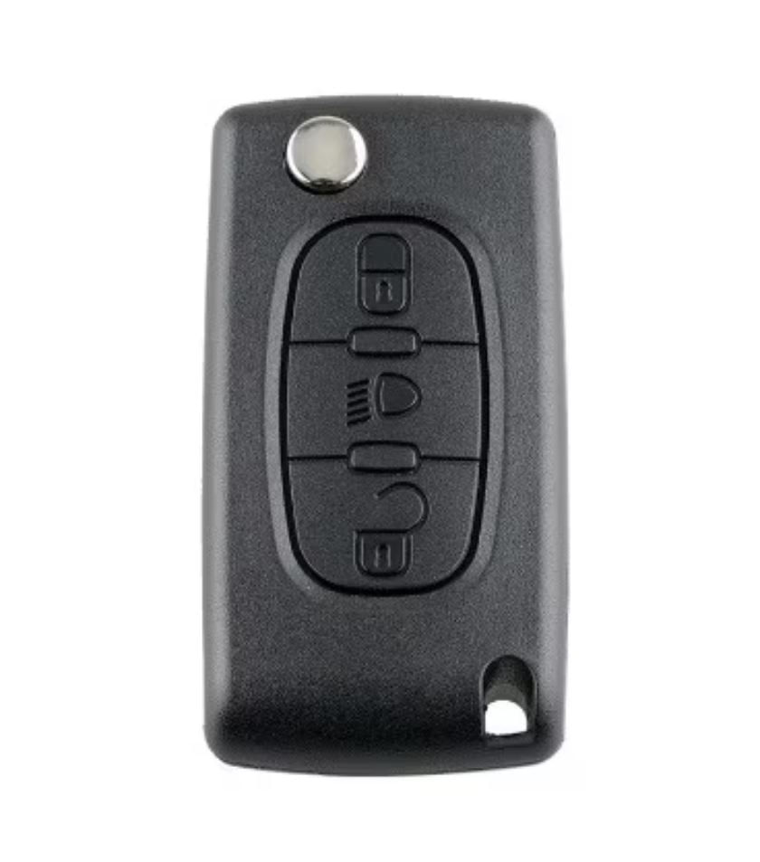 Cheie Auto Completa tip Briceag cu 3 butoane, Compatibila Citroen si Peugeot, include Telecomanda 433 MHz si cip ID46 - 2 | YEO