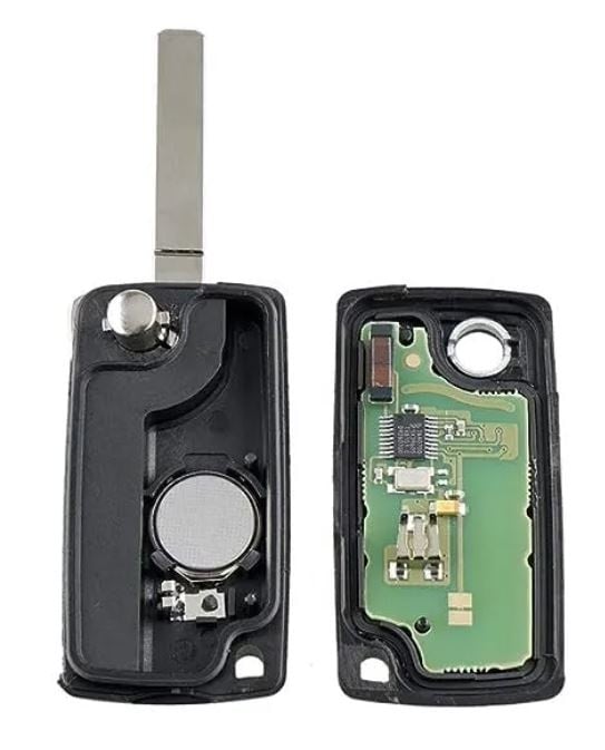Cheie Auto Completa tip Briceag cu 3 butoane, Compatibila Citroen si Peugeot, include Telecomanda 433 MHz si cip ID46 - 3 | YEO