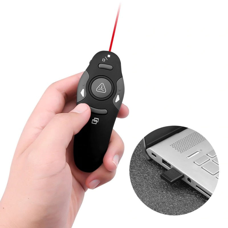 Telecomanda Wireless Techstar pentru Prezentare, cu pointer Laser, Butoane SlideShow, USB - 1 | YEO