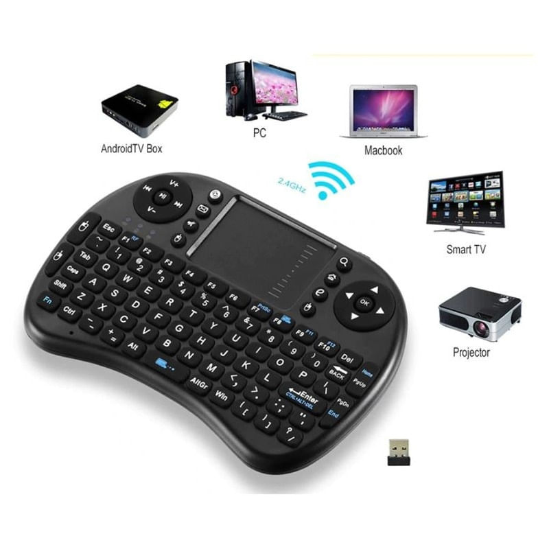 Tastatura Iluminata Wireless Techstar® i8, Air Mouse, cu Touchpad, pentru TV Box si Mini PC, Android TV, Smart TV, PC