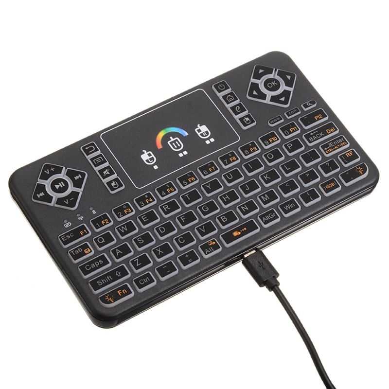 Tastatura Wireless Techstar® Q9 Iluminata RGB , QWERTY, Plug&Play, Tochpad, Tastatura, Mouse - 4 | YEO