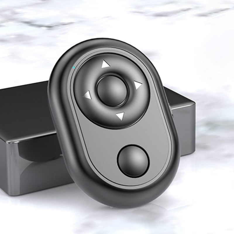 Mini Telecomanda Wireless Techstar®, Negru, Bluetooth, Control Camera, Timer, Control Player, Nu Necesita Aplicatie