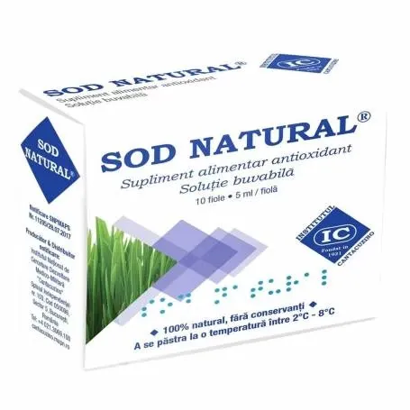 Sod natural Institutul Cantacuzino, extract orz verde, unic in lume, cutie 10 fiole