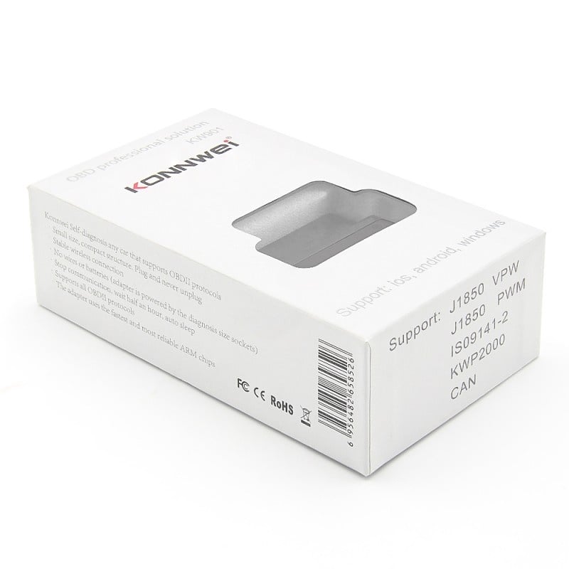 Diagnoza auto OBD2 KONNWEI KW901, Bluetooth 5.0, Buton ON-OFF, compatibil Android iOS, ELM 327 OBDII, Negru - 4 | YEO