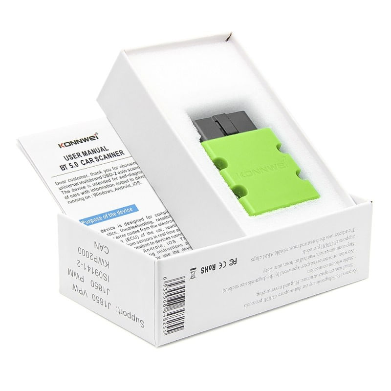Instrument de scanare si diagnosticare auto, KONNWEI KW902, Mini ELM327, Bluetooth 5.0, OBD2, compatibil cu Android
