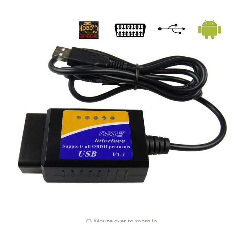 Interfata diagnoza auto Techstar OBD2 USB cu Cip ELM V1.5