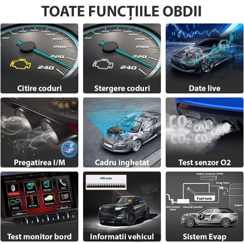 Instrument De Scanare Si Diagnosticare Auto Techstar® V317, Display 2.8 inch, Citire si stergere coduri eroare motor - 1 | YEO