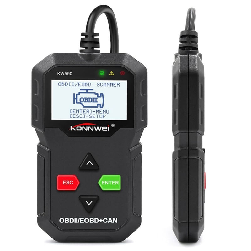 Diagnoza OBD2 KONNWEI KW590, Black, Afisare Erori si Descriere, Resetari, Live Data, ELM 327 OBDII