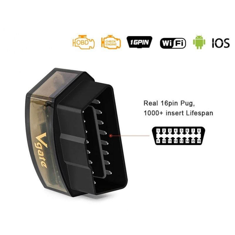Diagnoza Auto Techstar® Vgate iCar Pro, Bluetooth 4.0, Android si iOS, MultiMarca, OBD 2 - 4 | YEO