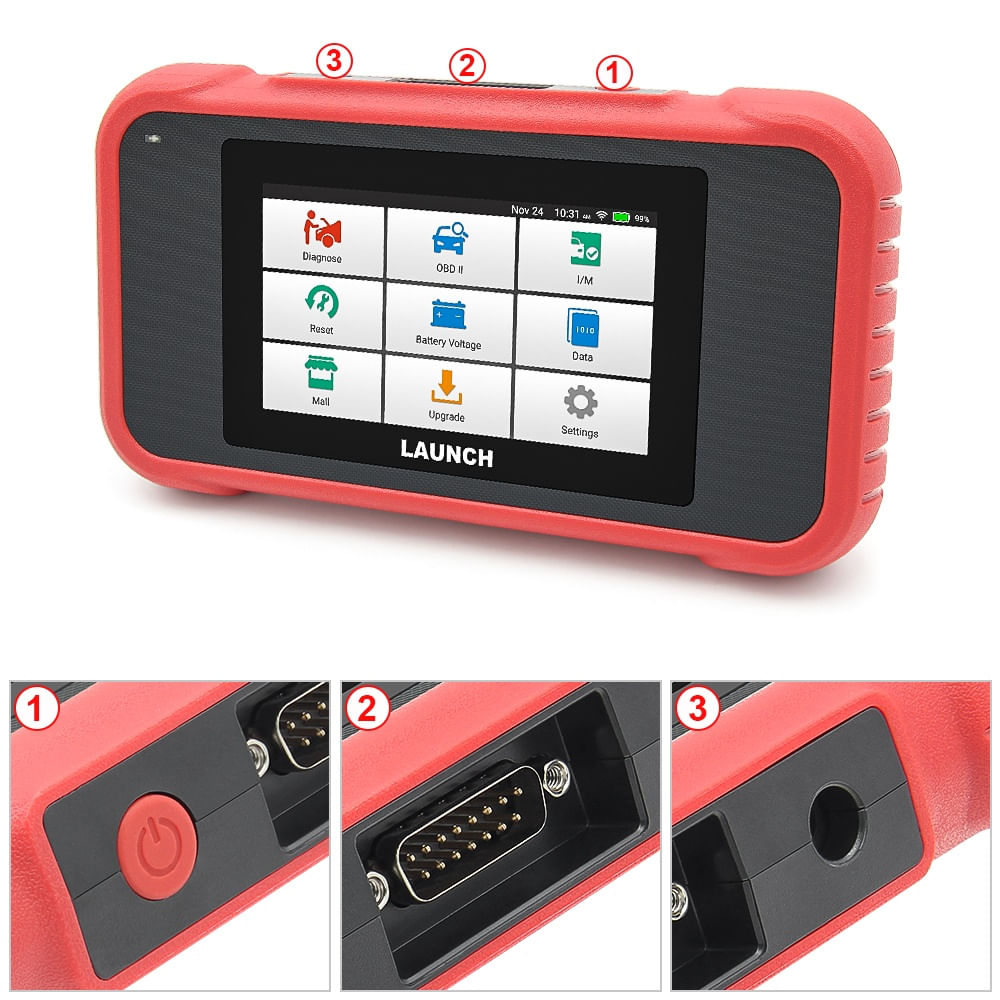 Tester Diagnoza Auto LAUNCH X431 CRP129E V2.0, Cititor de Coduri OBD2, Suport pentru 10 Moduri de Testare, Ecran Color