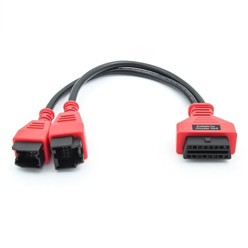 Cablu Adaptor De Diagnosticare Techstar® OBD2 Cu 12 Pini La 8 Pini Pentru Chrysler, Negru/Rosu - imagine 5