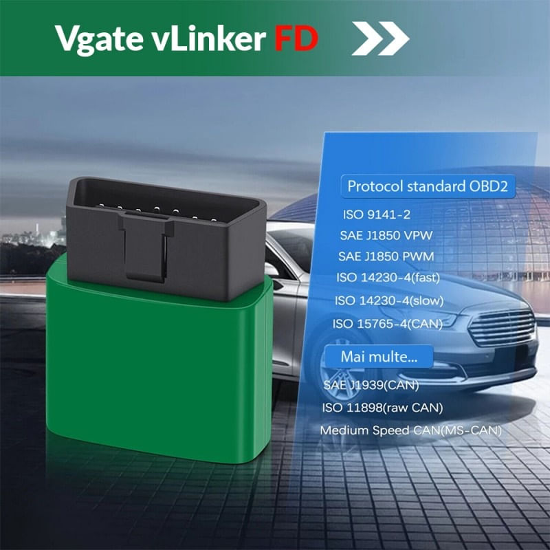 Diagnoza Auto OBD2 Vgate VLinker FD Bluetooth, dedicata Ford-Mazda, Compatibil Android si Windows PC, FORScan - 1 | YEO