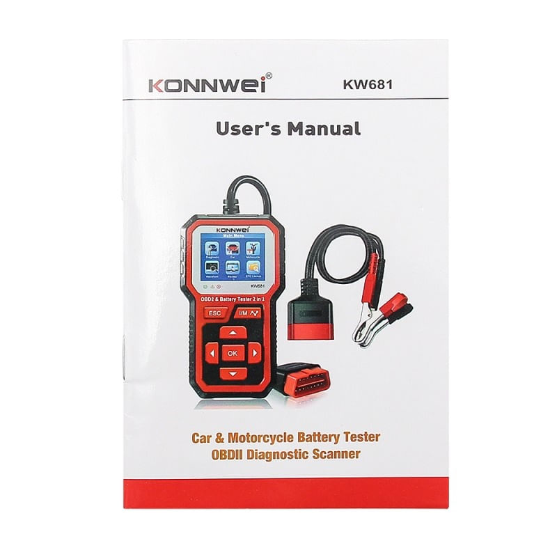 Diagnoza si Tester Baterie Auto 2in1 Konnwei KW681, 6V si 12V, Bluetooth 5.0 Testare Tensiune, Pornire la Rece