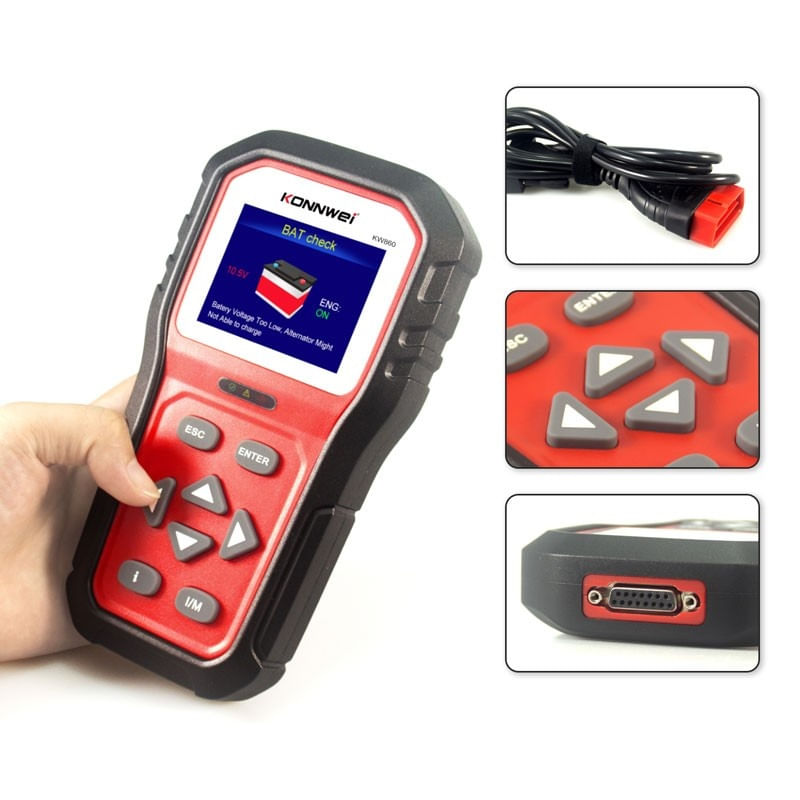Diagnoza OBD2 KONNWEI KW860, Red, Afisare Erori + Descriere, Resetari, Live Data, Freeze Frame, ELM 327 OBDII - 4 | YEO