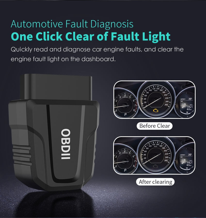 Tester Diagnoza Auto OBD2 Techstar V011 ELM327 V2.2, cu BT5.4, si Cititor Coduri Eroare si Date in Timp Real cu Chip - 2 | YEO