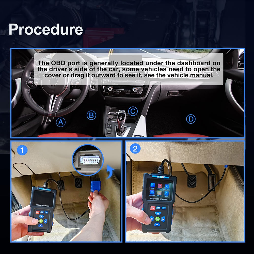 Scanner OBD2 Universal JFIND JF700, Cititor de Coduri de Eroare ale Motorului, Instrument de Diagnosticare CAN pentru - 4 | YEO