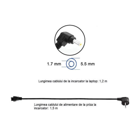 Incarcator laptop pentru Acer 65W 19V 3.42A mufa 5.5x1.7mm