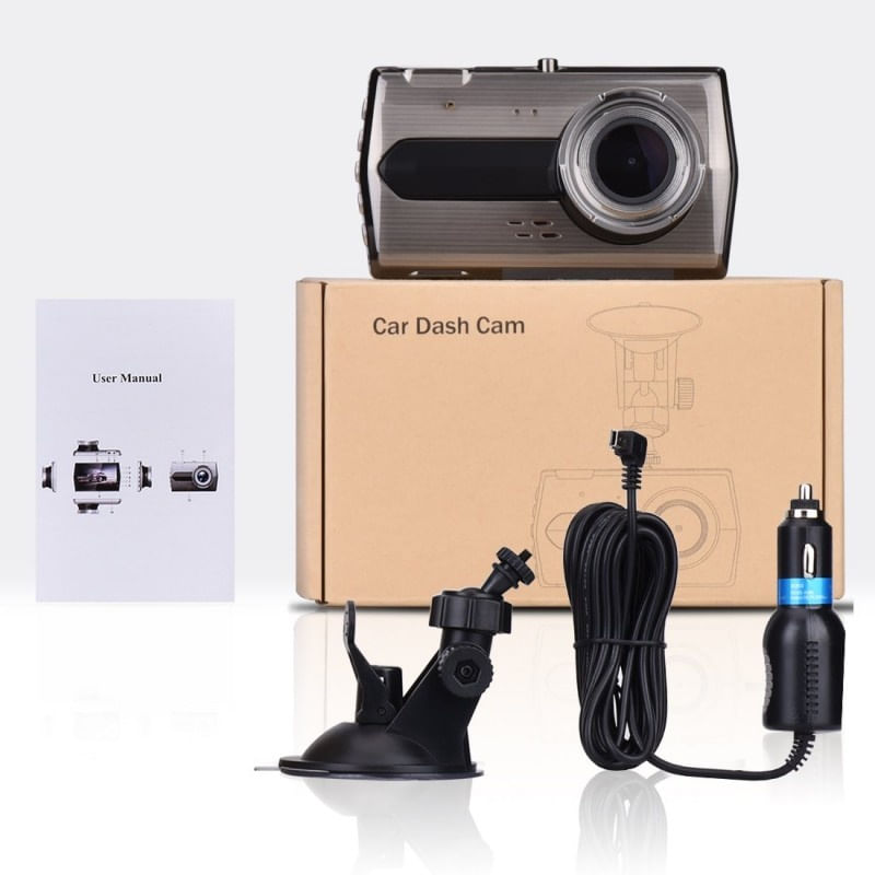 Camera Video Auto DVR Dubla FullHD Techstar® T667 Unghi 170° Display 4