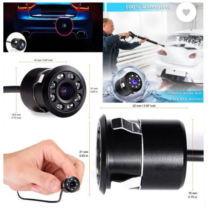 Camera Auto Marsarier cu Vedere Retrovizoare Techstar® IR, 4 LED-uri, Vizionare Nocturna, Unghi 170°, Waterproof - imagine 6