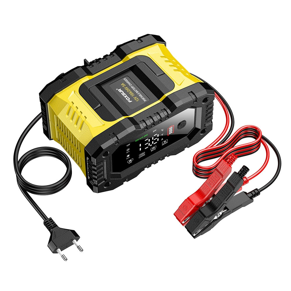 Redresor Auto Digital FOXSUR 12V/24V 10A cu Ecran LED, Incarcare Baterii 6Ah-200Ah, Functie de Reparatie prin - 3 | YEO