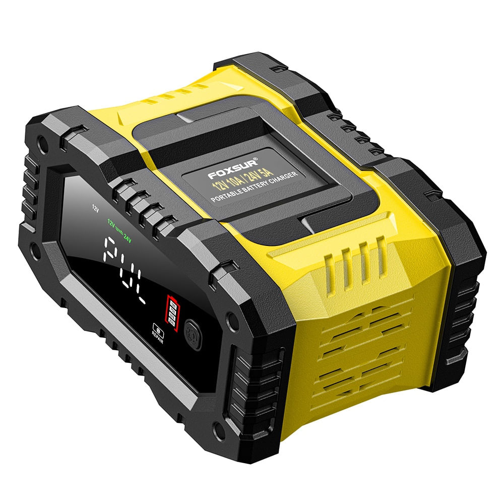 Redresor Auto Digital FOXSUR 12V/24V 10A cu Ecran LED, Incarcare Baterii 6Ah-200Ah, Functie de Reparatie prin - imagine 6