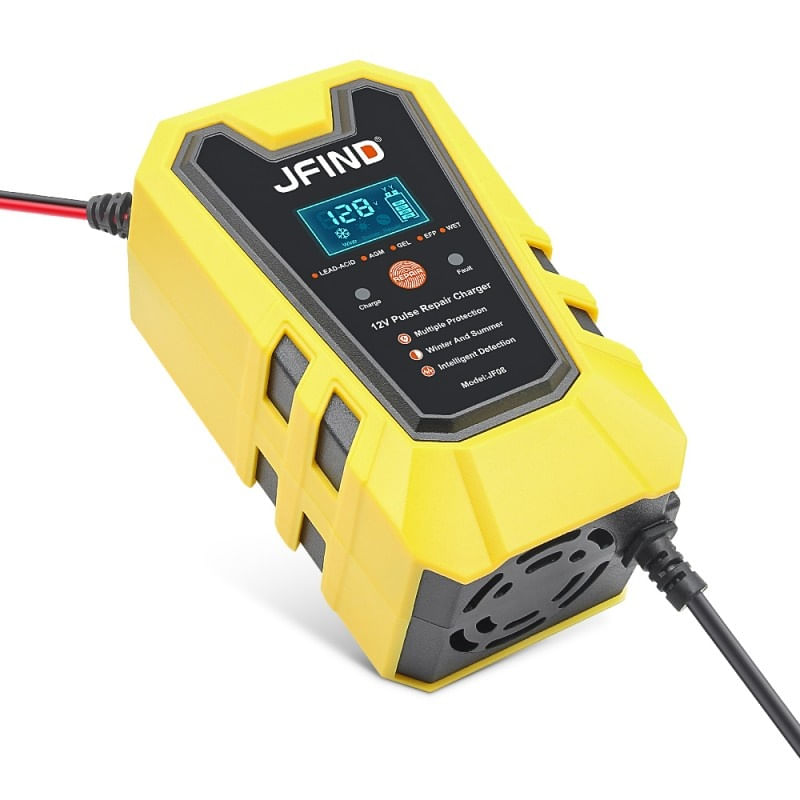 Incarcator Inteligent pentru Baterie Auto Jfind, 12V, 6A, 90W, Functie Puls de Reparare, Afisaj LCD, Masina, Camion - 2 | YEO