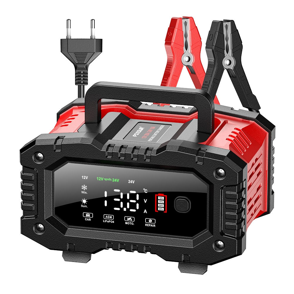 Redresor Auto Digital Foxsur FPT-200, Incarcator Automat 12V/24V 20A pentru Baterii 6Ah-300Ah, Ecran LCD - 3 | YEO