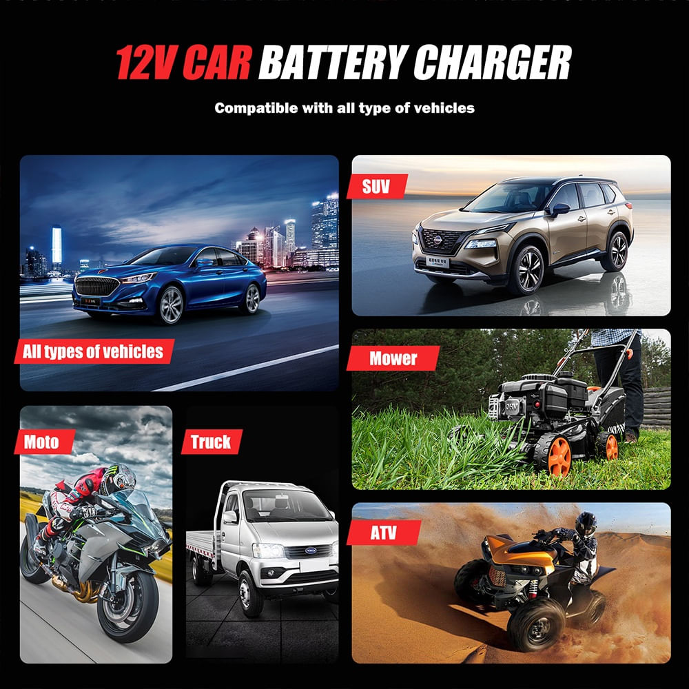 Incarcator si Tester Baterie FOXSUR FTC-1206 2-in-1, 12V/6A – Redresor Inteligent pentru Baterii Auto si Moto - 3 | YEO