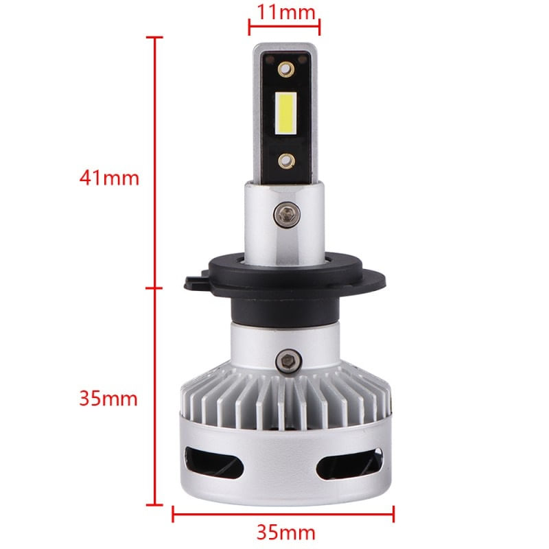 Set 2 LED-uri Auto Techstar® X7, H7, 60w, 6000 Lumeni, 6500K, AUTO, 12-24 Volti, CSP, Canbus, Miez Cupru, Radiator - 4 | YEO